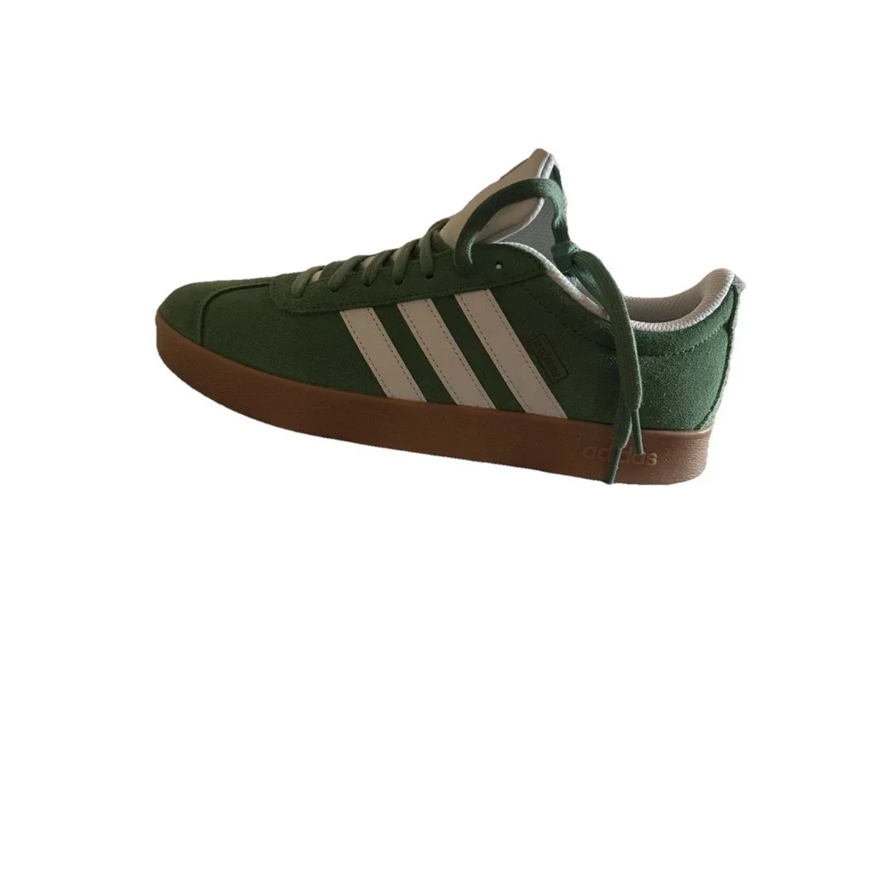 Adidas VL Court 2.0 Green White Gum Lace Up Suede Athletic Unisex Free Shipping
